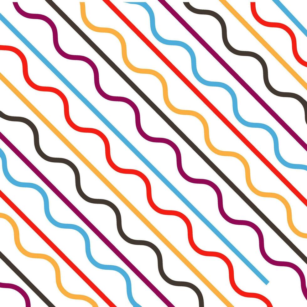 diagonaal naadloos patroon kleurrijk golvend lijnen achtergrond. vector