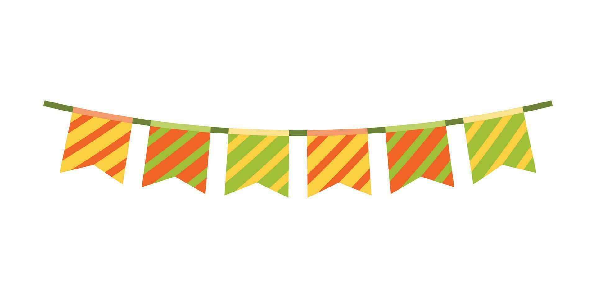 carnaval slinger met vlaggen. decoratief kleurrijk partij wimpels voor verjaardag viering. vlaggedoek en slinger set. kleurrijk feestelijk vlaggen. elementen voor vieren, partij of festival ontwerp. vector