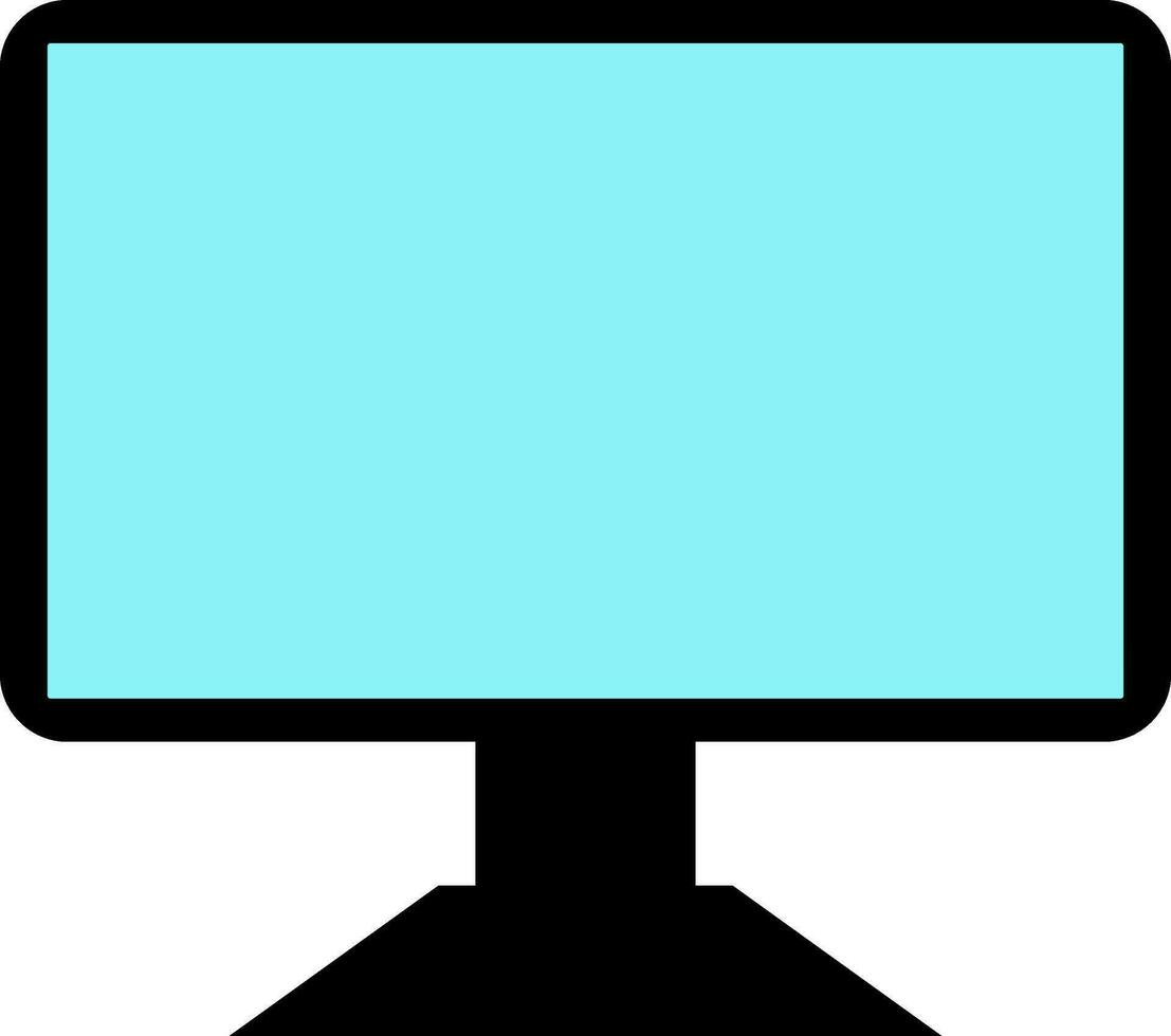 zwart en blauw computer in vlak stijl. vector