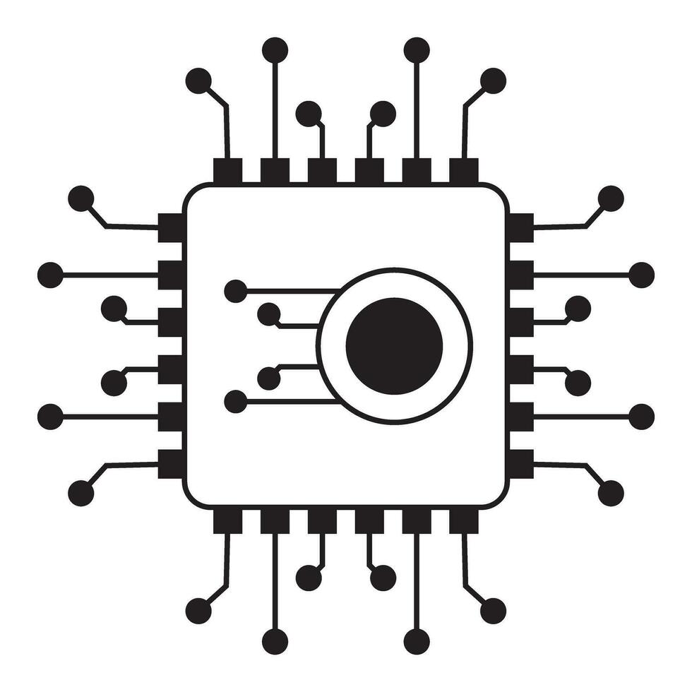 kunstmatig intelligentie- vlak icoon elementen voor bedrijf ai symbool concept vector