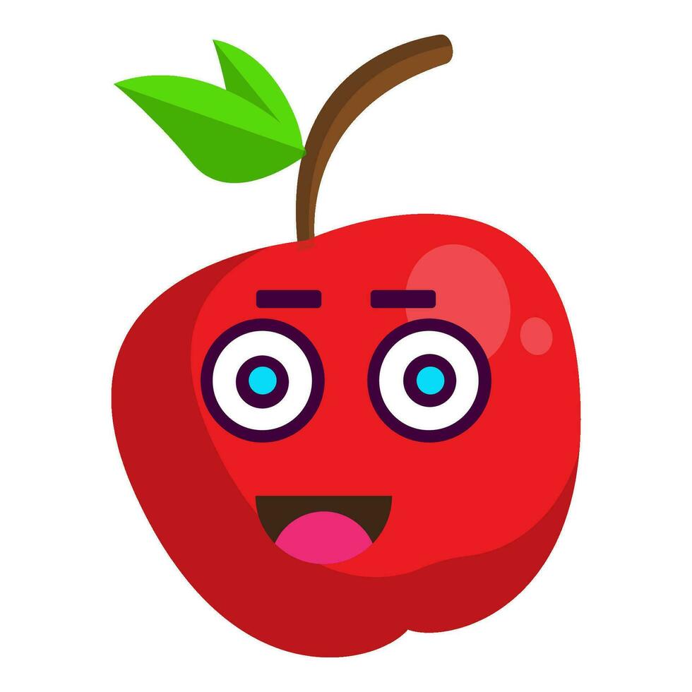 schattig appel stickers fruit tekens vector