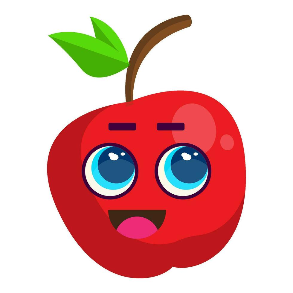schattig appel stickers fruit tekens vector