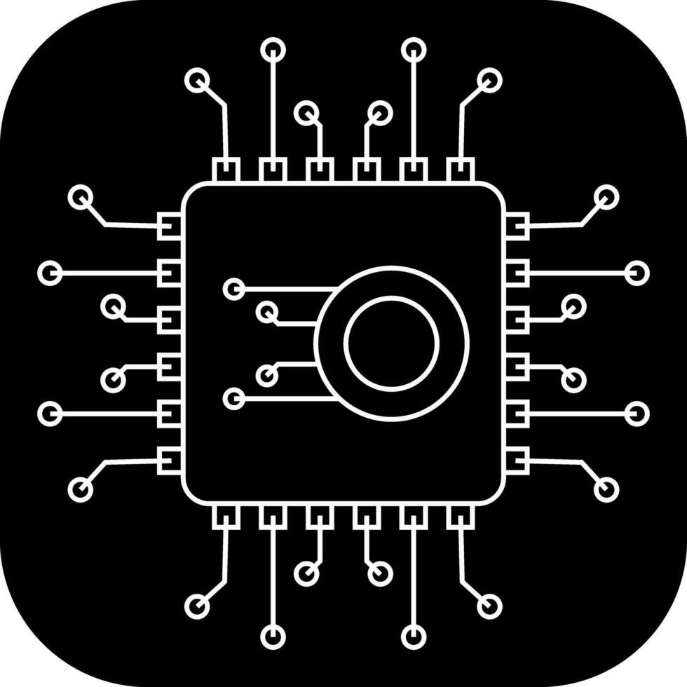 kunstmatig intelligentie- glyph vlak icoon elementen voor bedrijf ai symbool concept vector