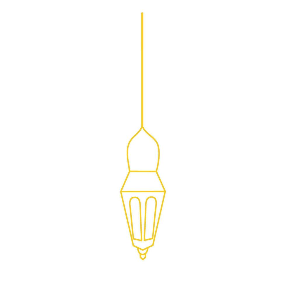 Ramadan lantaarn lijn kunst goud vector
