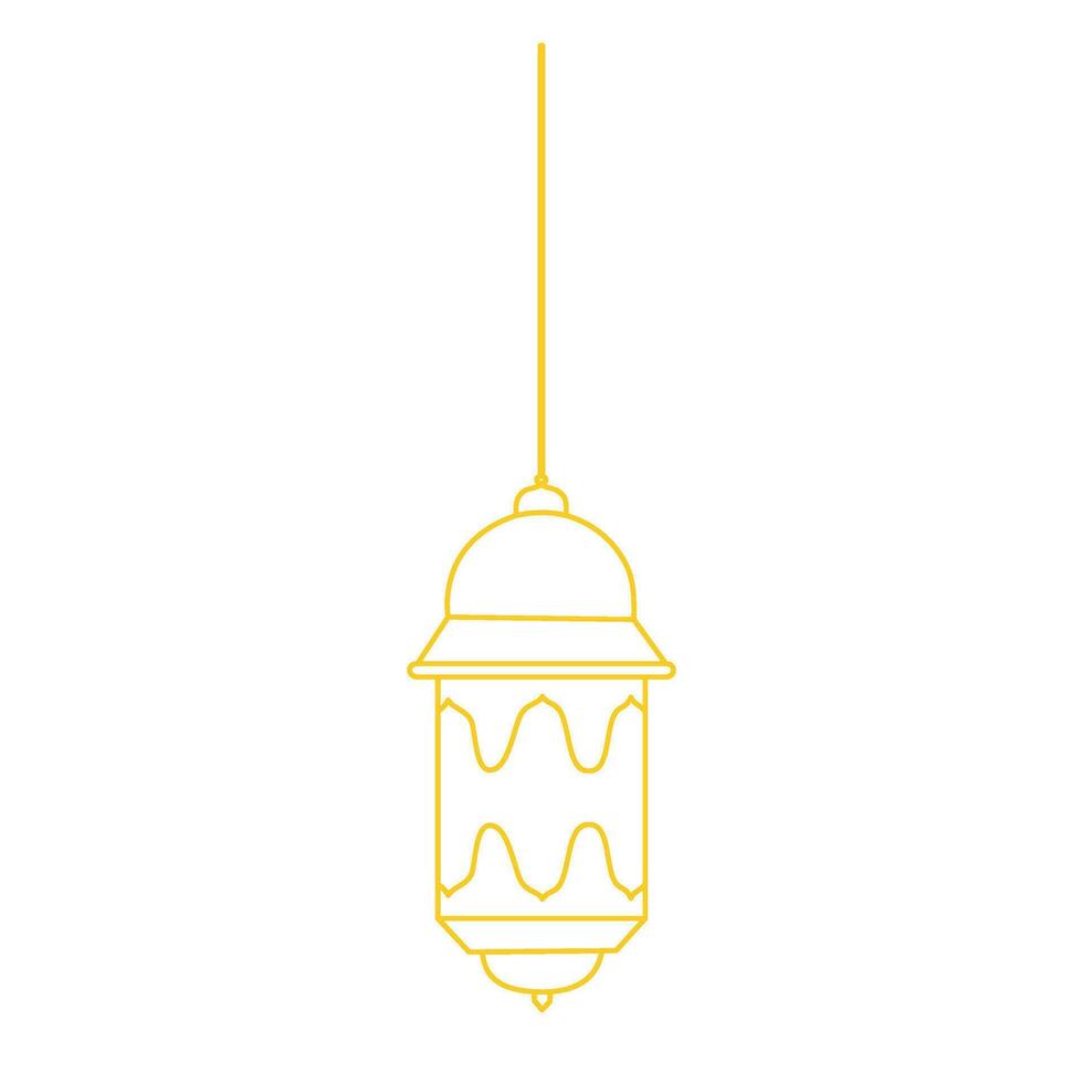 Ramadan lantaarn lijn kunst goud vector