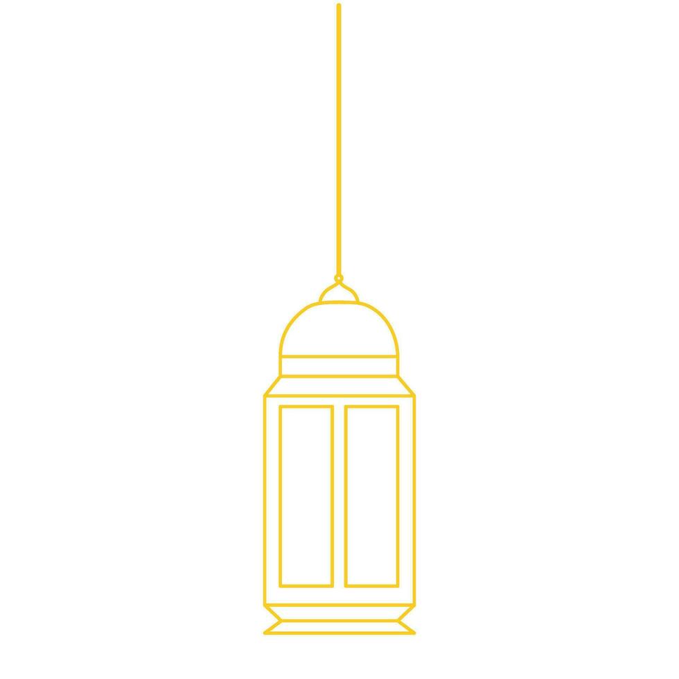 Ramadan lantaarn lijn kunst goud vector