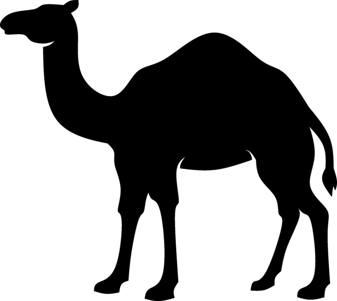 kameel icoon vector illustratie. silhouet kameel icoon voor vee, voedsel, dier en eid al adha evenement. grafisch hulpbron voor korban ontwerp in Islam en moslim cultuur
