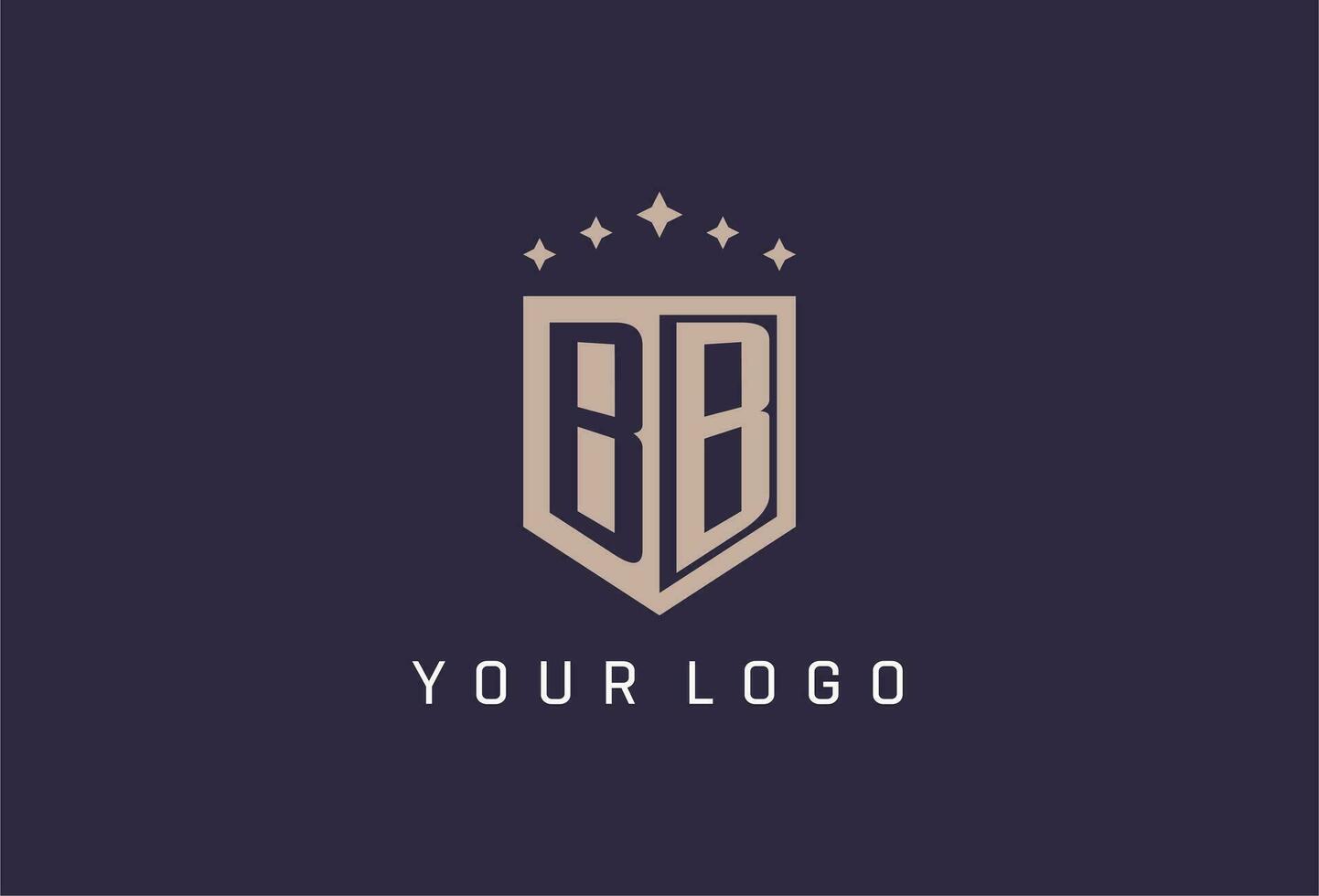 bb eerste schild logo icoon meetkundig stijl ontwerp vector
