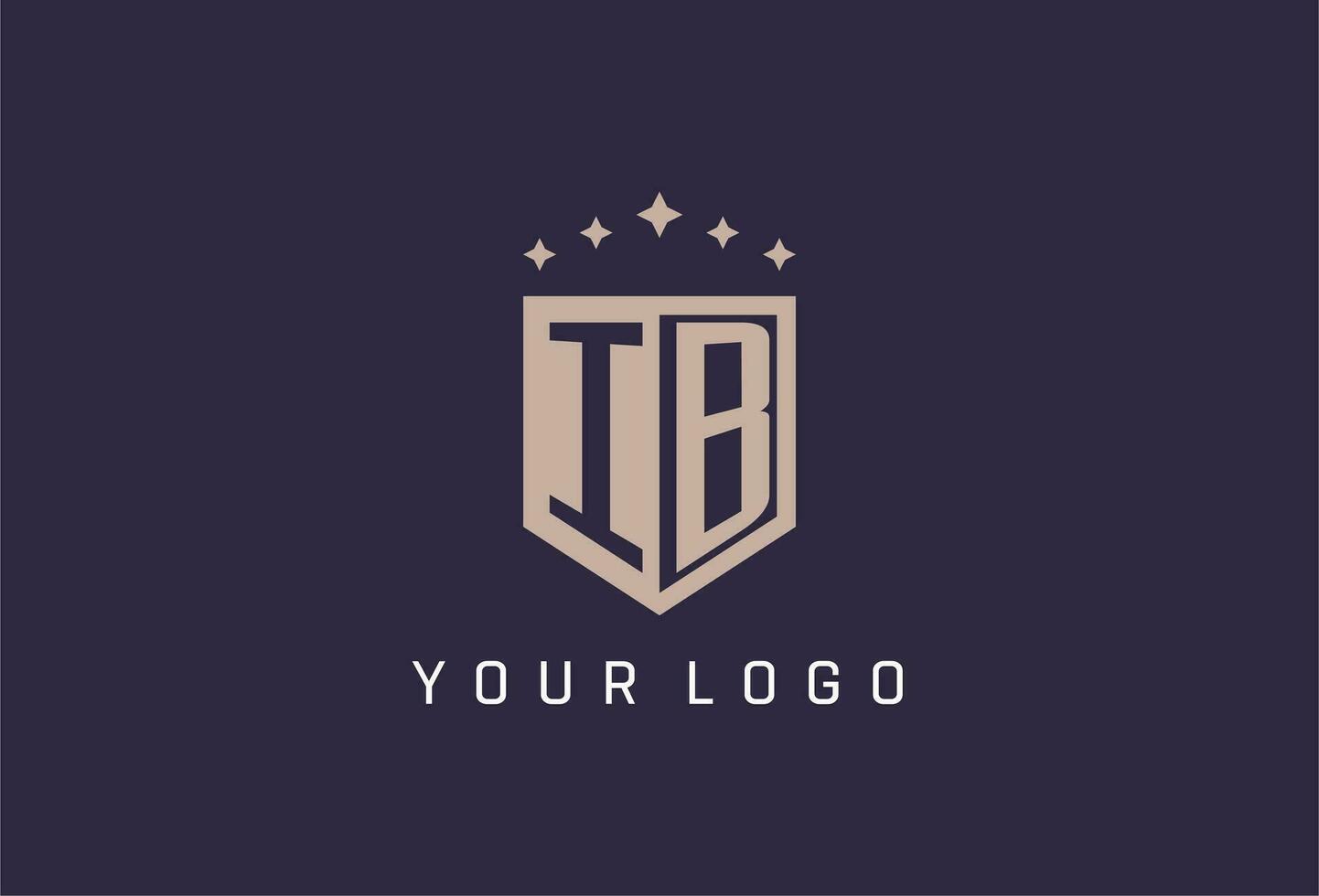 ib eerste schild logo icoon meetkundig stijl ontwerp vector