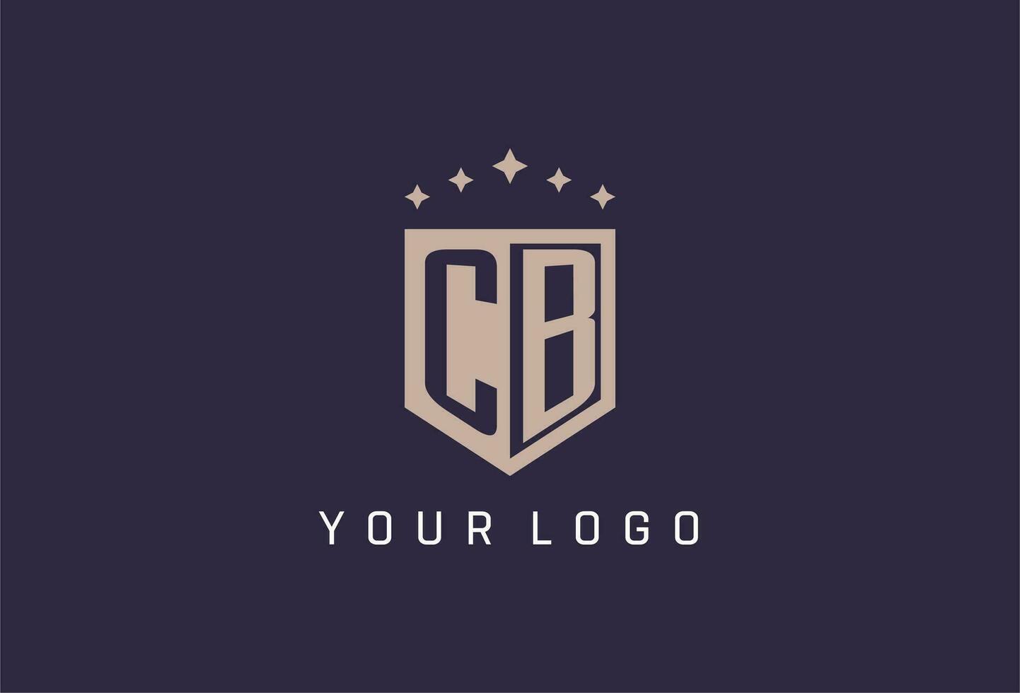 cb eerste schild logo icoon meetkundig stijl ontwerp vector