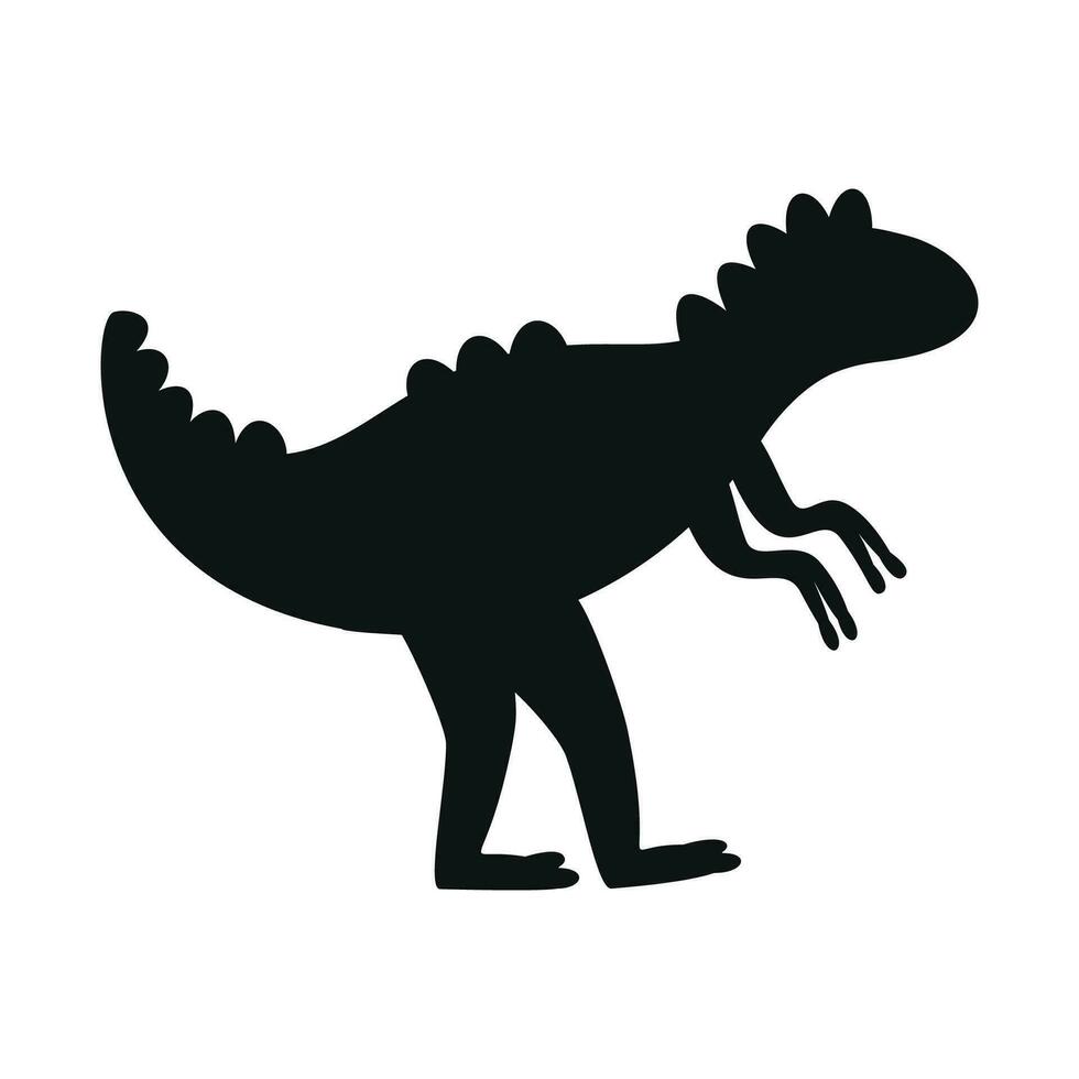 vlak vector silhouet illustratie van megalosaurus dinosaurus