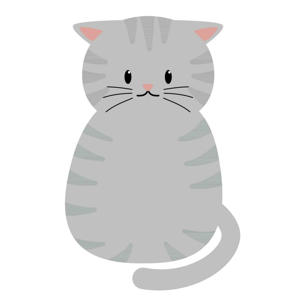 kat hoofd schattig grijs vector