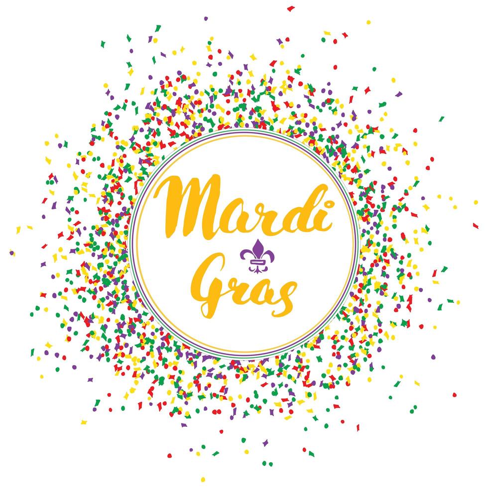 mardi gras kalligrafische letters. typografisch ontwerp van de wenskaart. kalligrafie belettering voor vakantiegroet. hand getrokken belettering tekst vectorillustratie vector