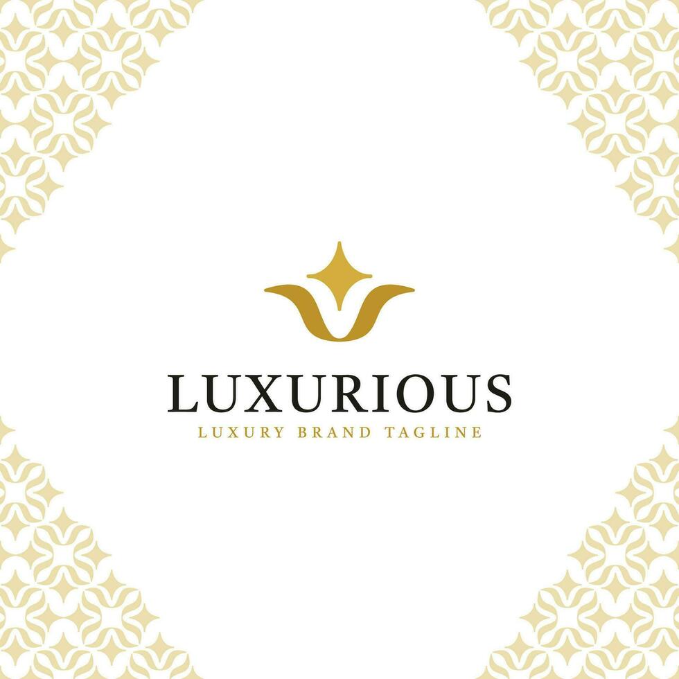 luxe u brief gemakkelijk logo met lichtgevend bloem concept vector