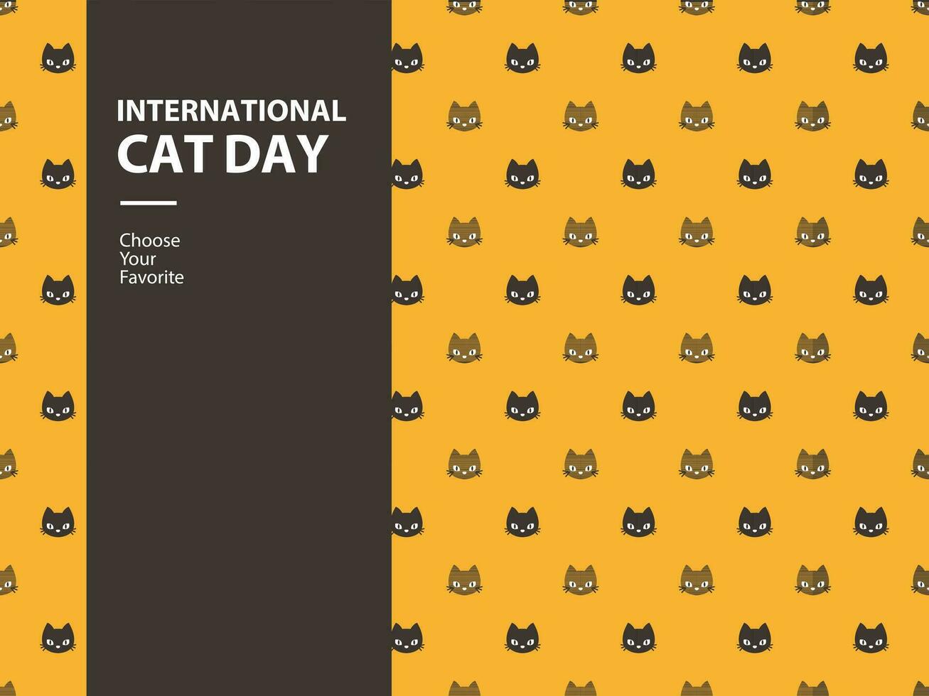 Internationale kat dag katje dier tekenfilm mauw huisdier vector poten liefde achtergrond patroon naadloos