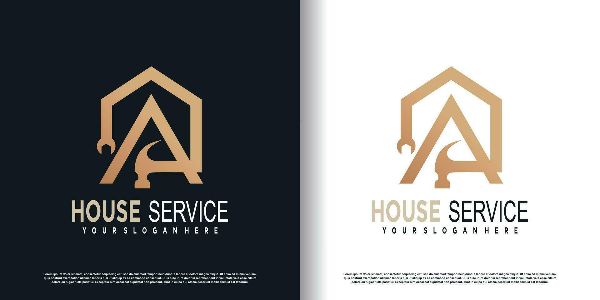 huis onderhoud logo met creatief uniek element concept premie vector