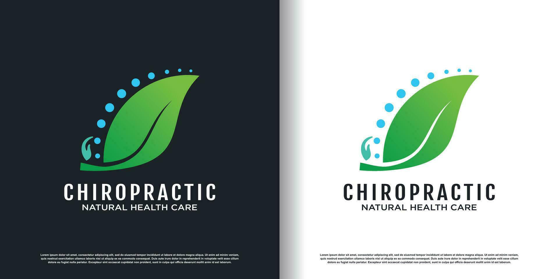 chiropractie logo ontwerp vector met natuurlijk Gezondheid zorg concept premie vector