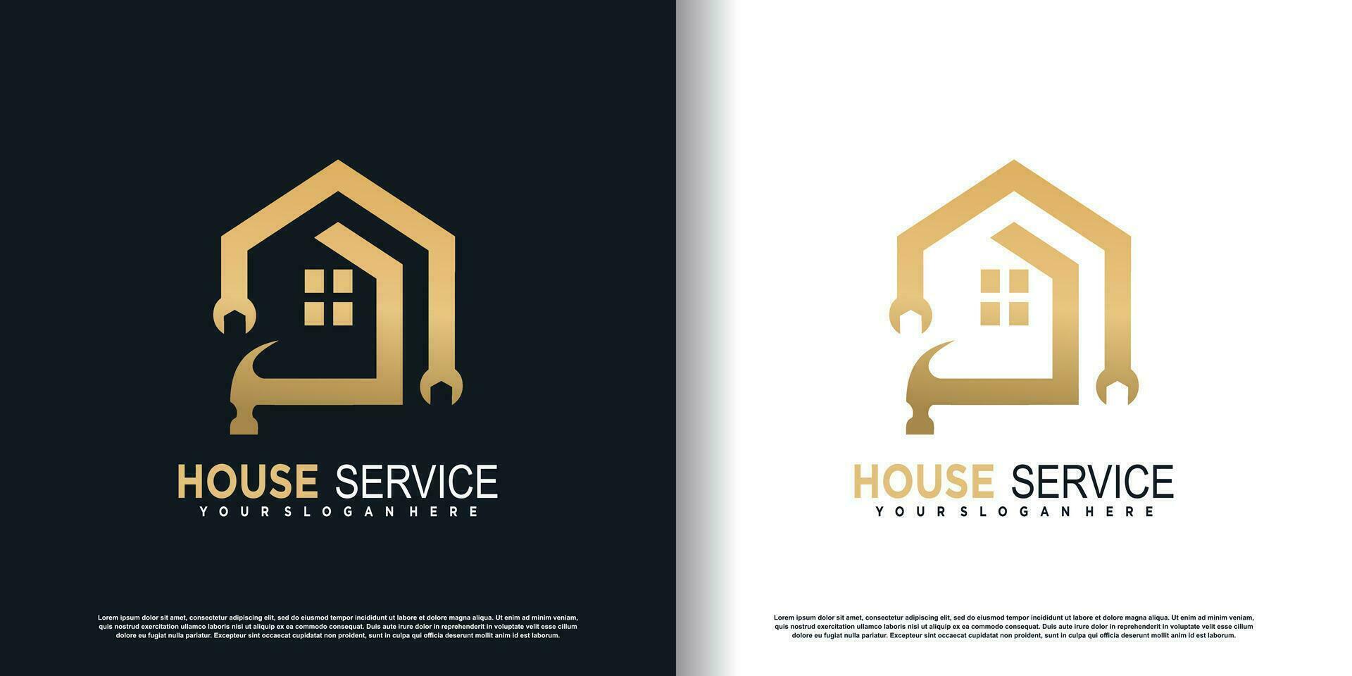 huis onderhoud logo met creatief uniek element concept premie vector