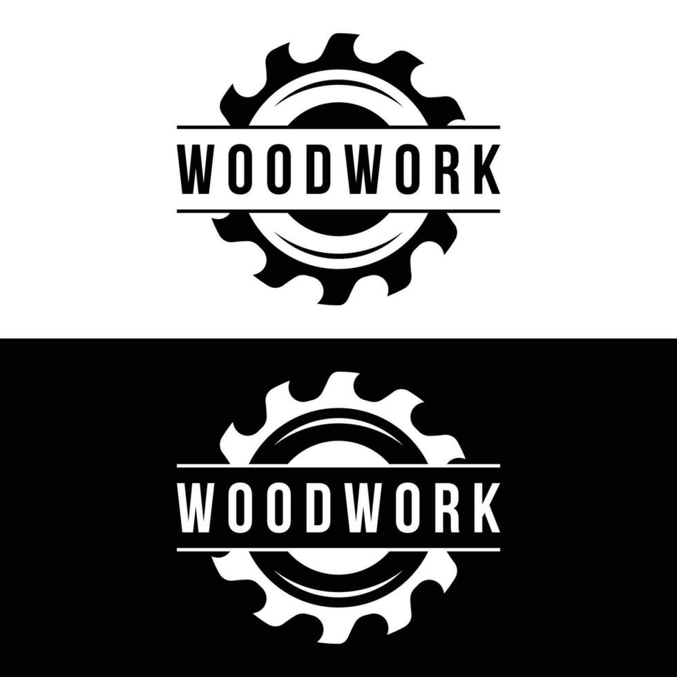 hout zag premie logo sjabloon ontwerp met wijnoogst timmerwerk tools.logo voor bedrijf, timmerwerk, houthakker, label, kenteken. vector