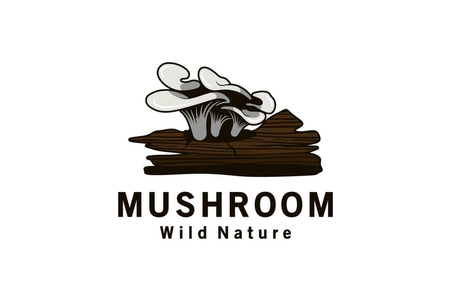 oester paddestoel logo ontwerp, vector illustratie van champignons Aan een boom romp