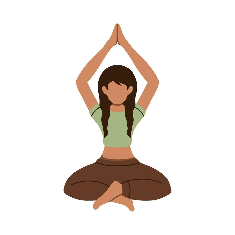 vrouw yoga. vector illustratie van mooi tekenfilm vrouw in divers poses van yoga.