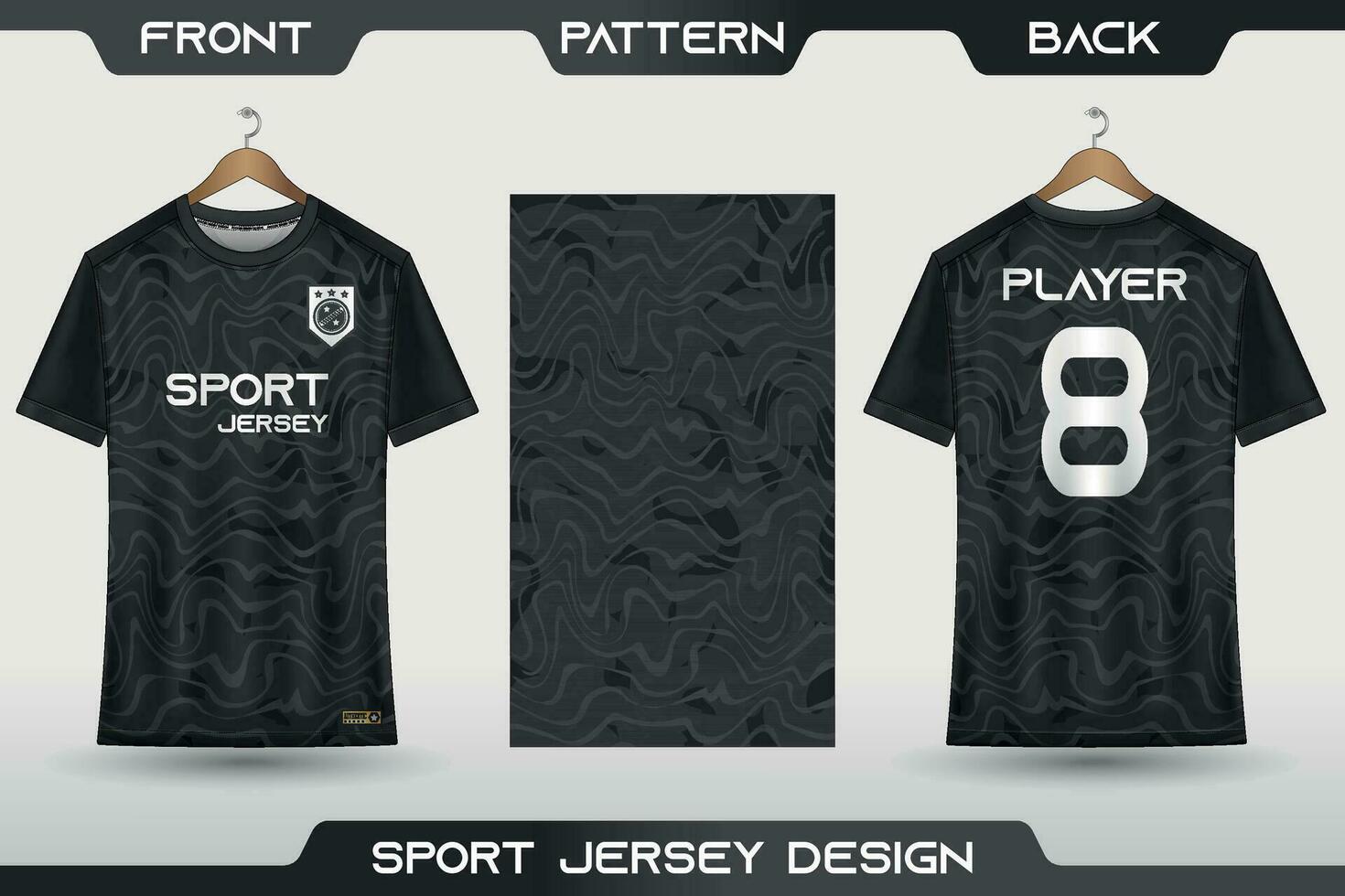 sport- Jersey en t-shirt sjabloon sport- Jersey ontwerp. sport- ontwerp voor Amerikaans voetbal, racen, gaming Jersey. met voorkant, terug visie en patroon. vector