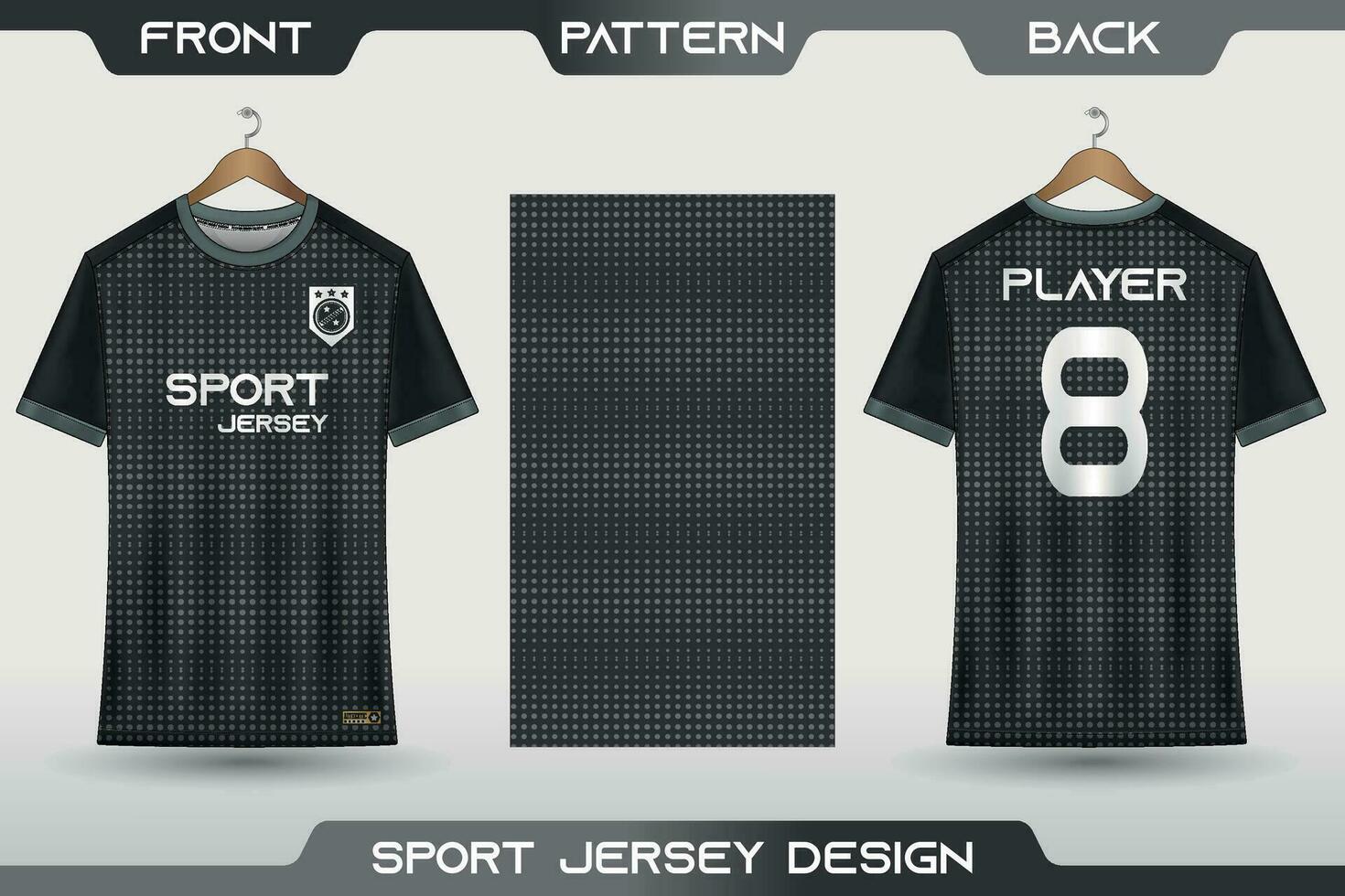 sport- Jersey en t-shirt sjabloon sport- Jersey ontwerp. sport- ontwerp voor Amerikaans voetbal, racen, gaming Jersey. met voorkant, terug visie en patroon. vector