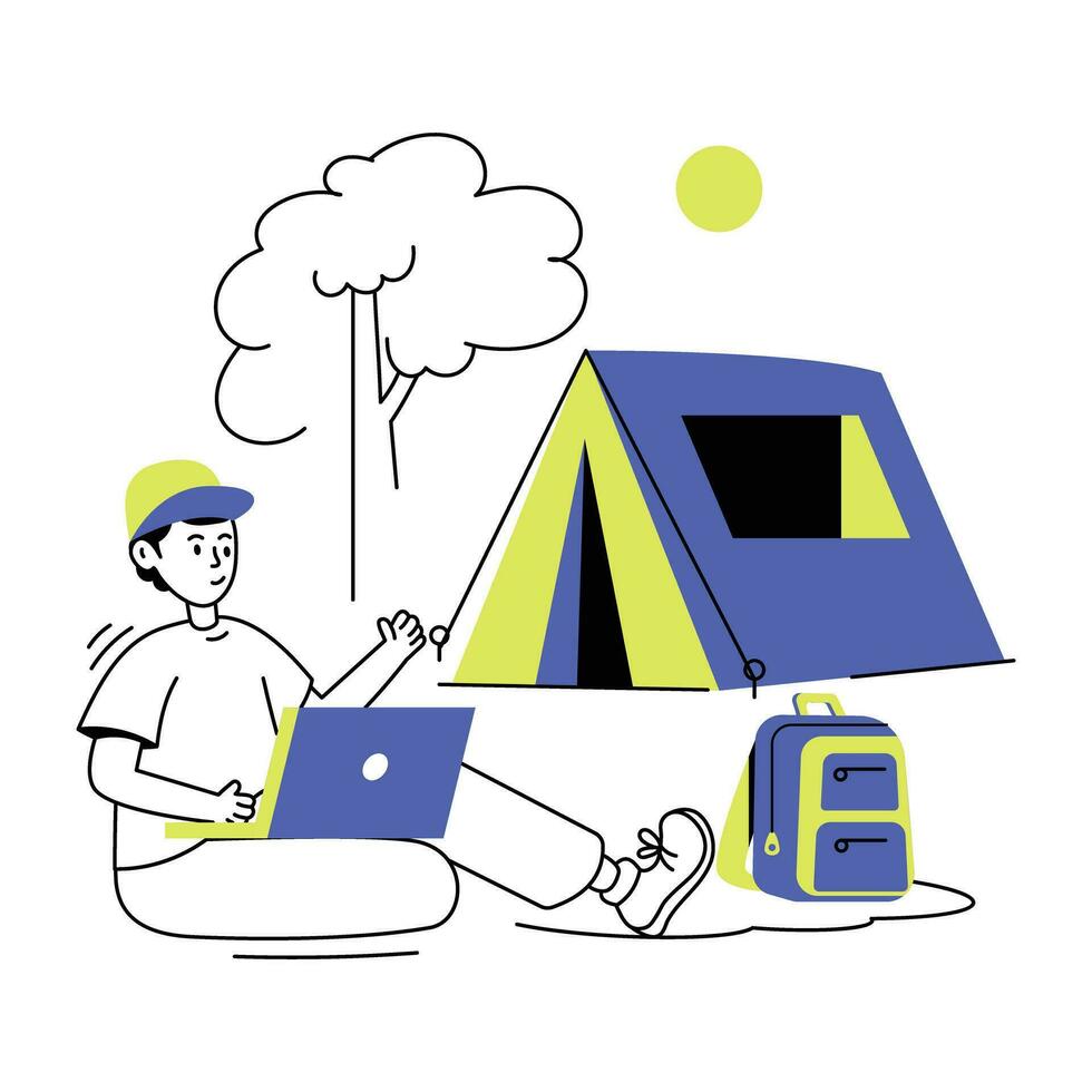 modieus camping werk vector