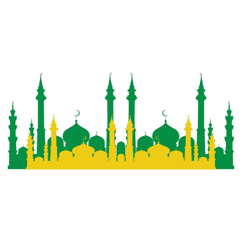 moskee silhouet vector illustratie Aan wit achtergrond. Ramadan kareem. geschikt voor ontwerp religieus hartelijk groeten, vieringen van moslim vakantie enz