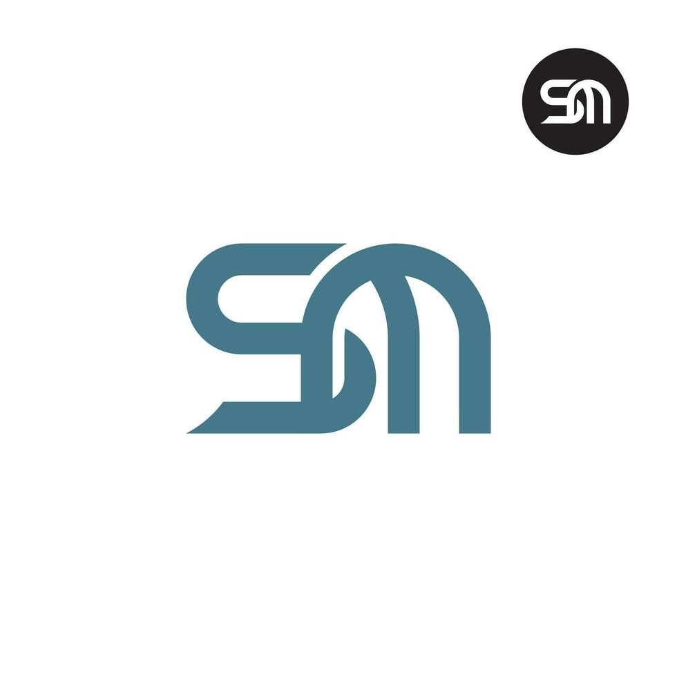 brief sm monogram logo ontwerp vector