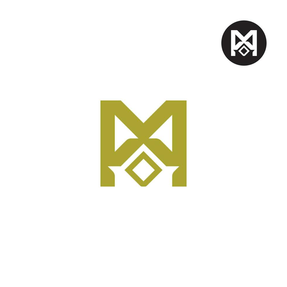 brief m of mx kroon logo ontwerp vector