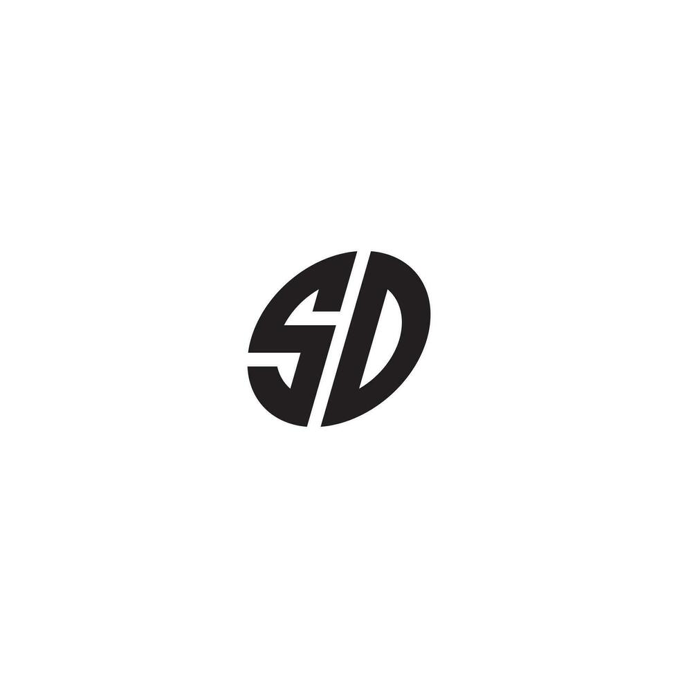 brieven sd schuin cirkel logo wereld wereldbol band minimaal gemakkelijk modern vector