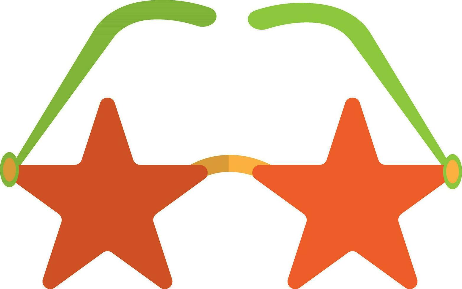ster vorm bril in oranje en groen kleur. vector