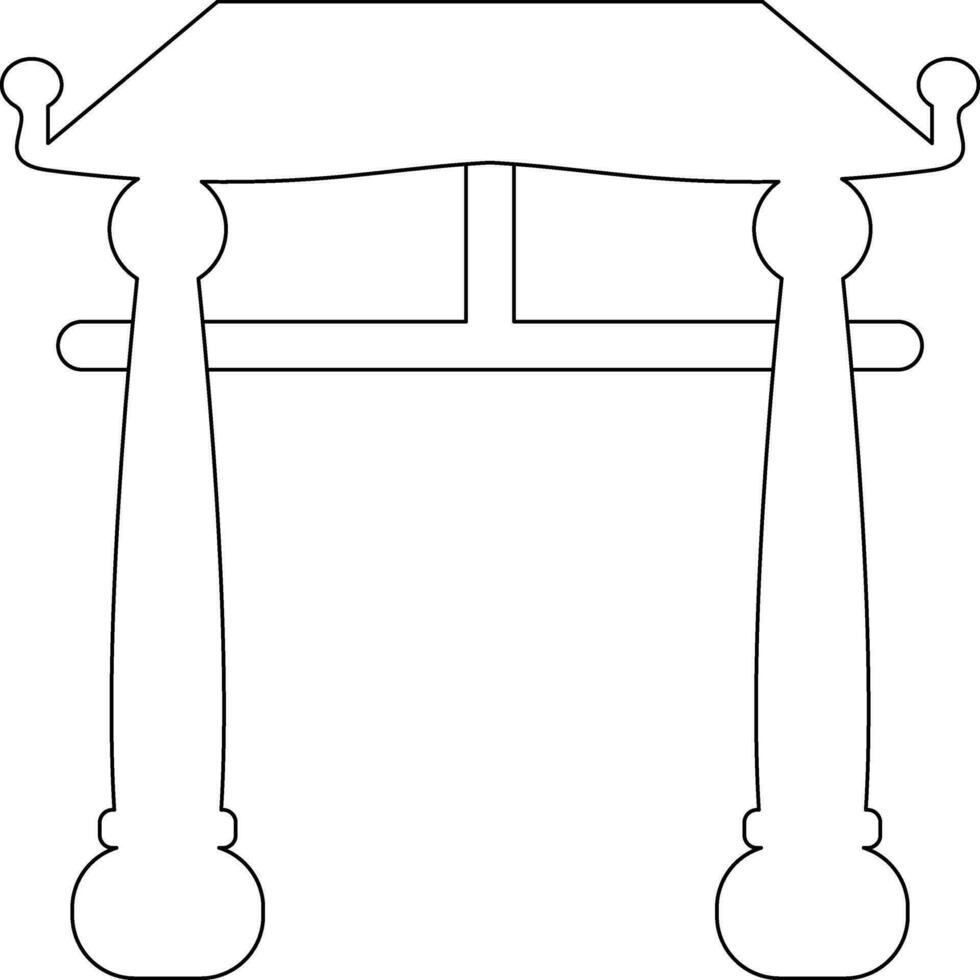 beroerte stijl van Chinese poort icoon in illustratie. vector