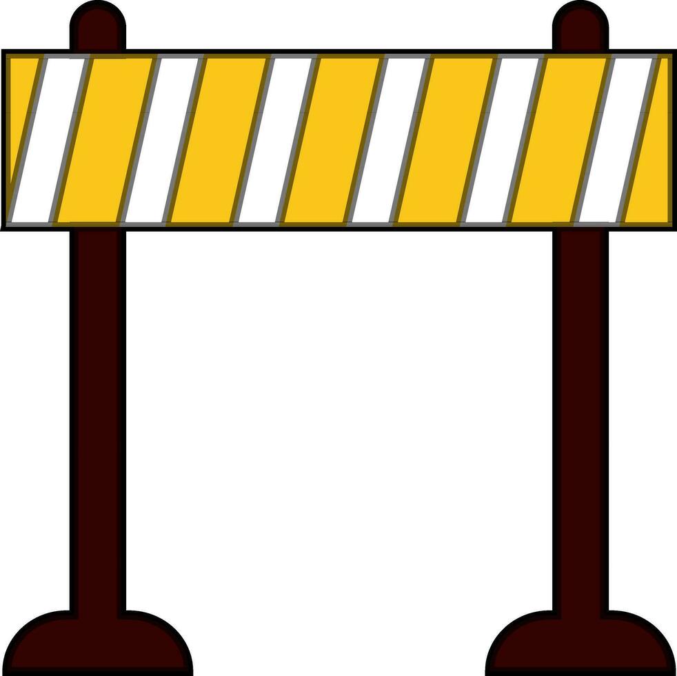 vlak barrière icoon in geel en bruin kleur. vector