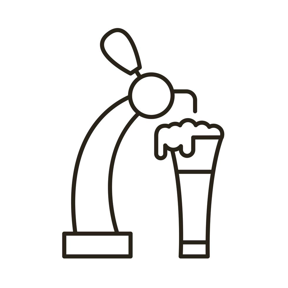 bier dispenser kraan lijn stijlicoon vector