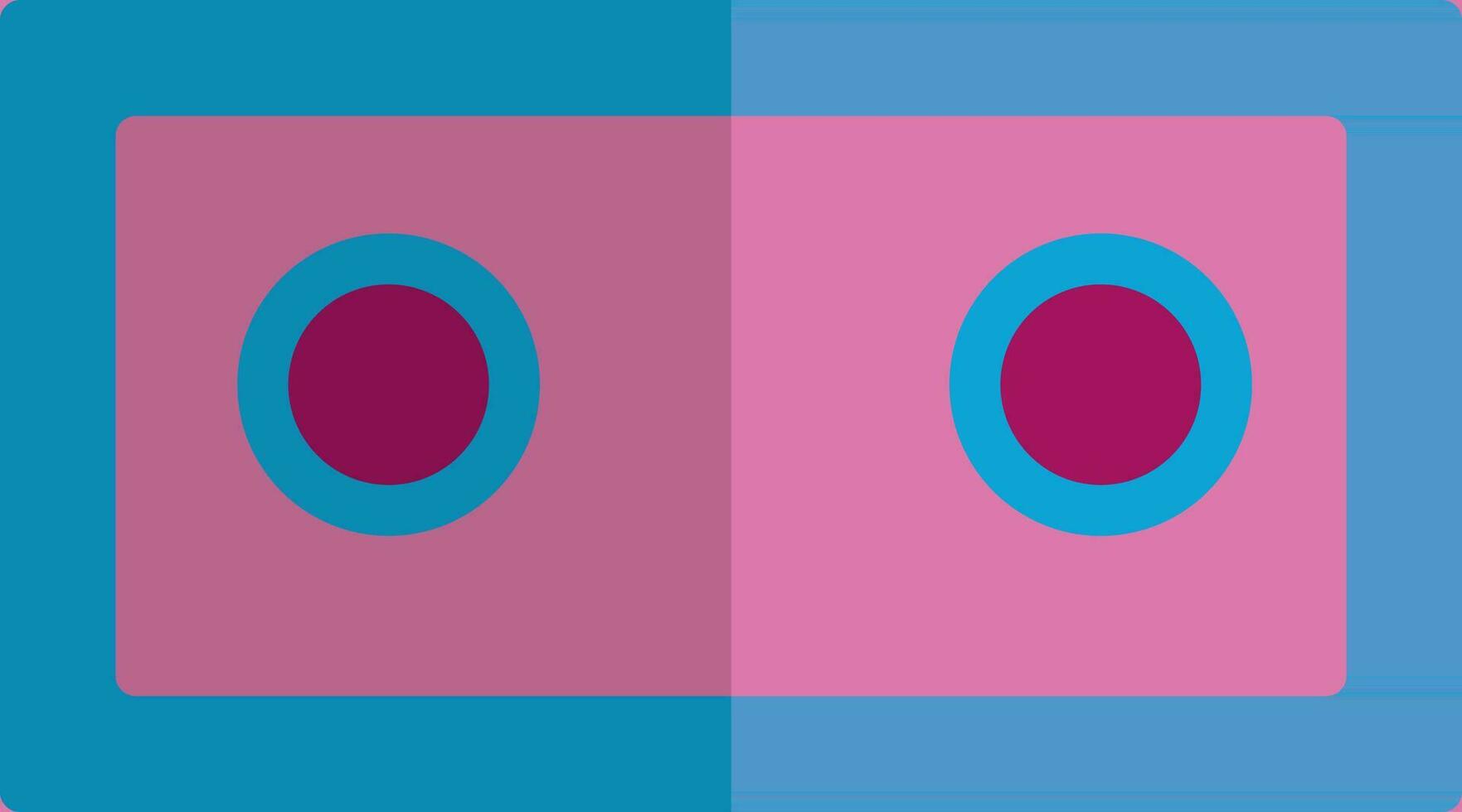 vlak stijl cassette in roze en blauw kleur. vector