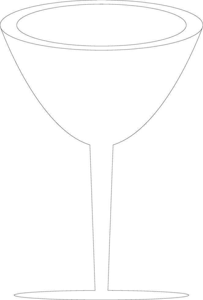 cocktail glas in zwart lijn kunst. vector