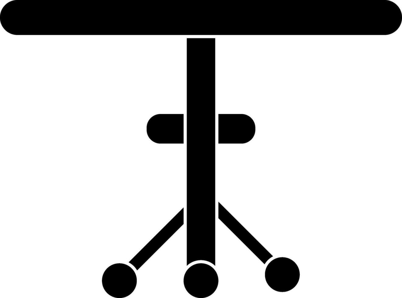 glyph stijl van tafel icoon voor meubilair concept. vector