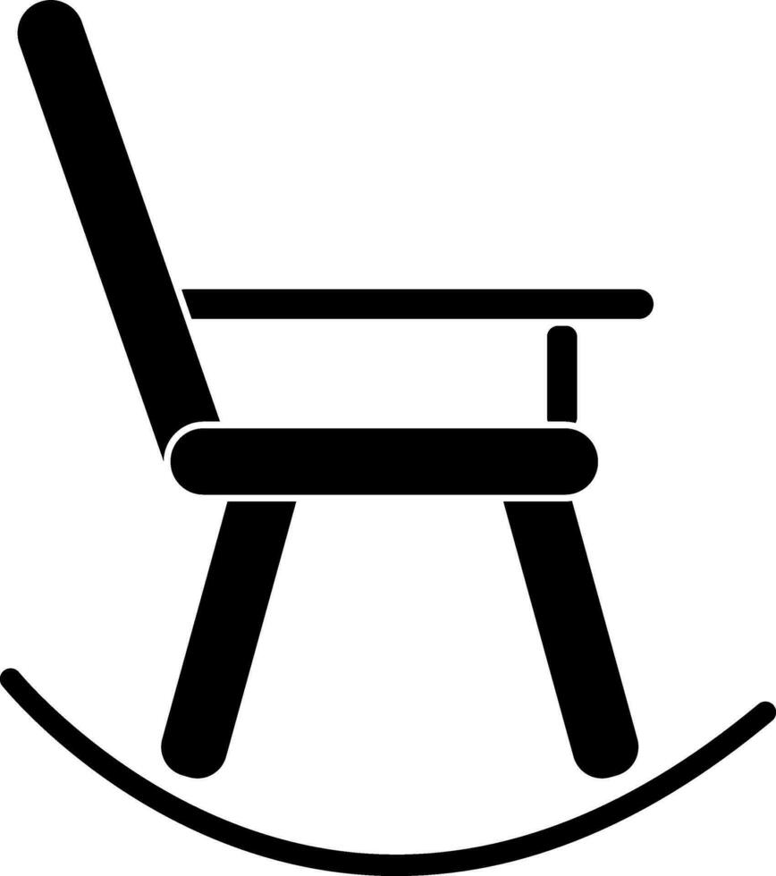 zwart stijl van schommelen stoel voor zittend concept. vector