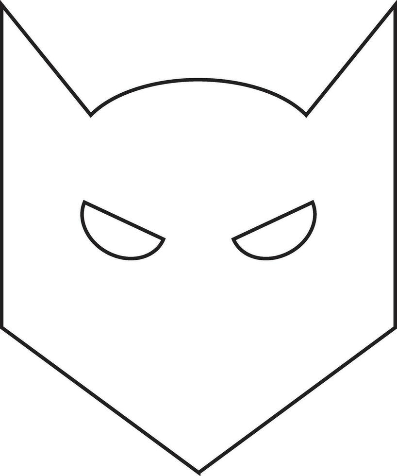 illustratie van een Batman masker in zwart lijn kunst. vector