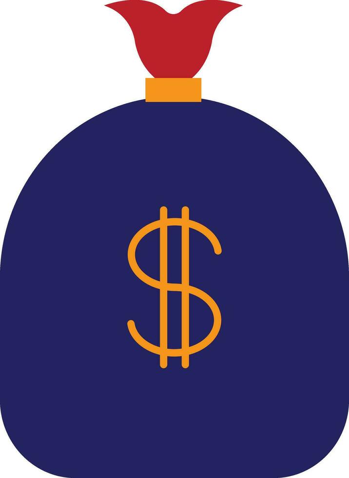 blauw en oranje geld tas. vector