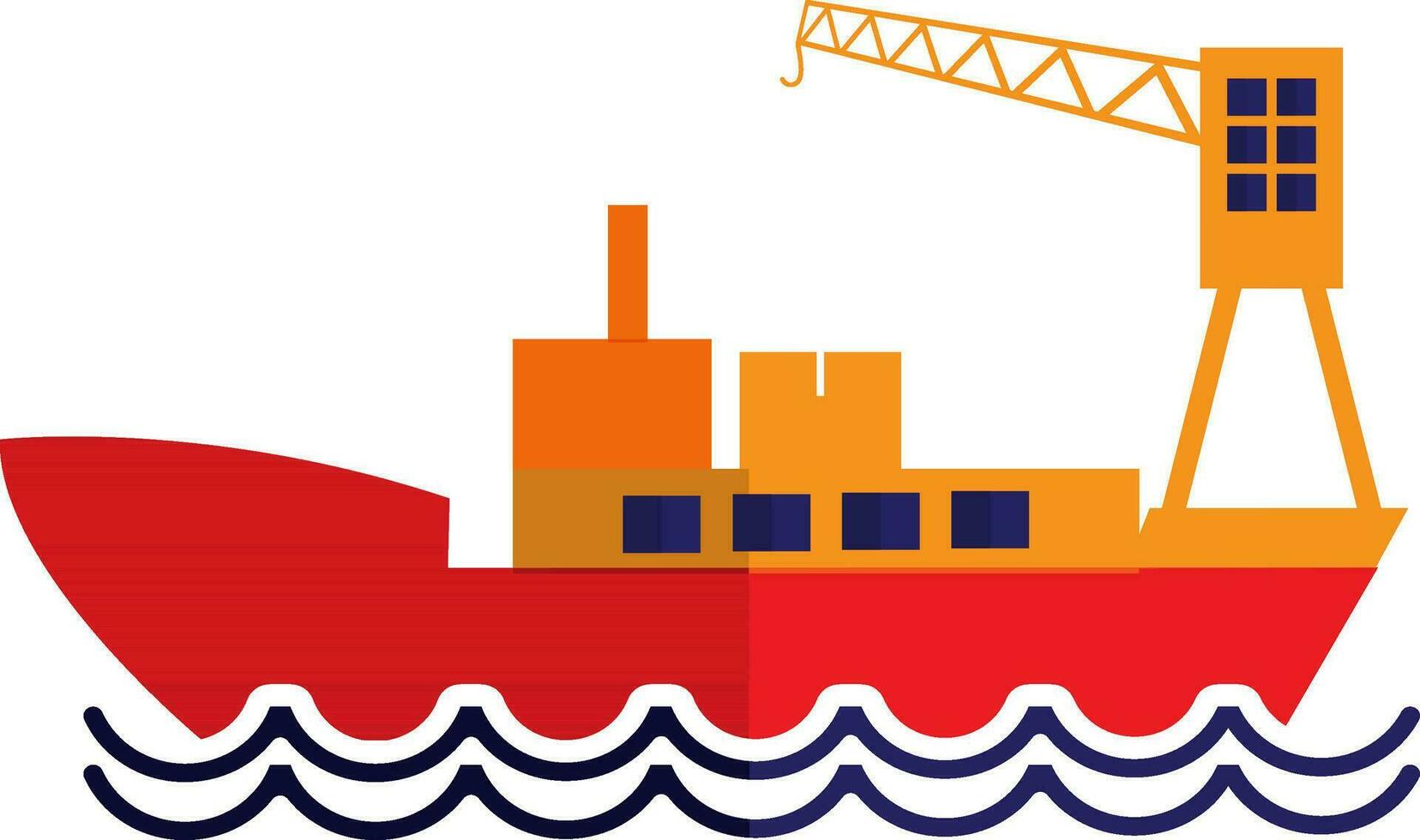 illustratie van een schip in vlak stijl. vector