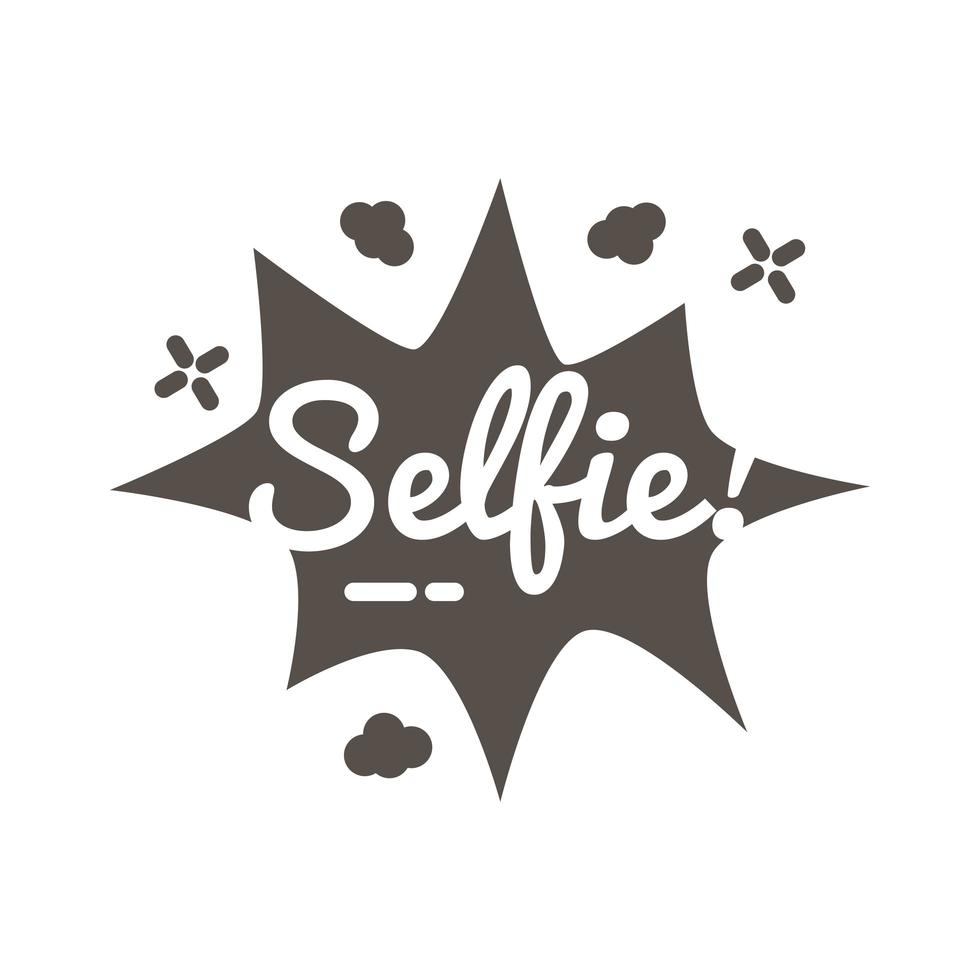 slang cloud expressie met selfie woord silhouet stijl vector