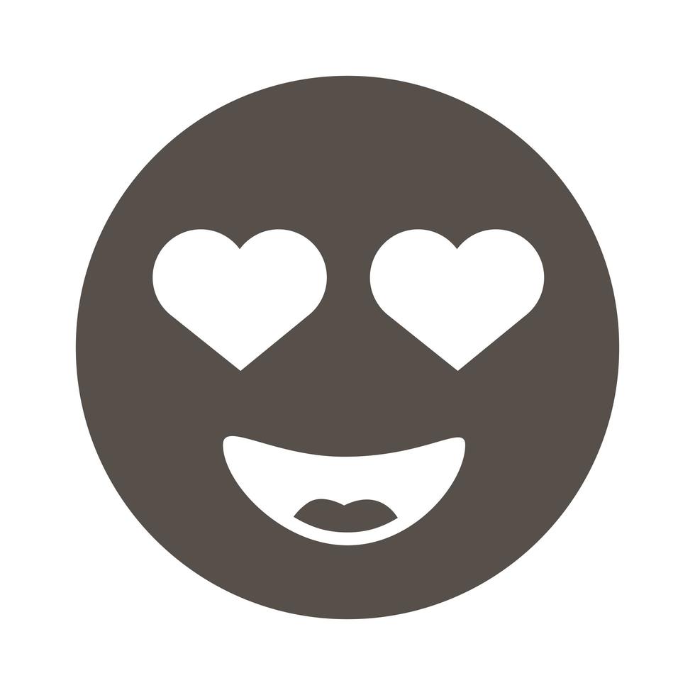 emoji mooi met hartjes slang silhouet stijlicoon vector