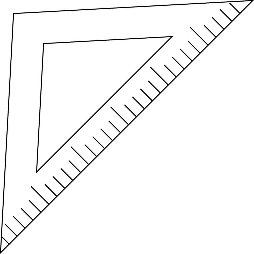 driehoekig regel in zwart lijn kunst illustratie. vector