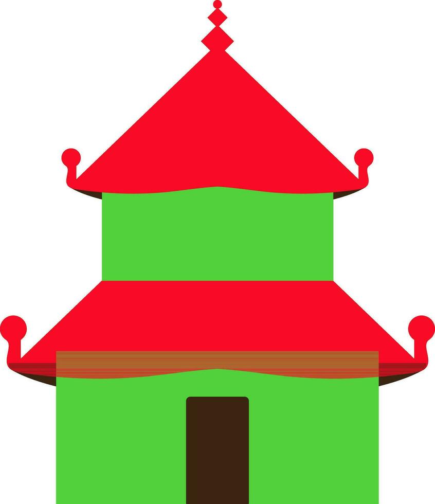 Chinese tempel icoon voor bidden concept in geïsoleerd. vector