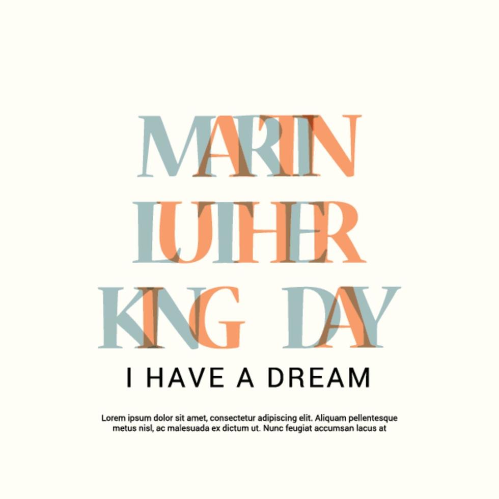 vectorillustratie van een achtergrond voor de dag van martin luther king vector