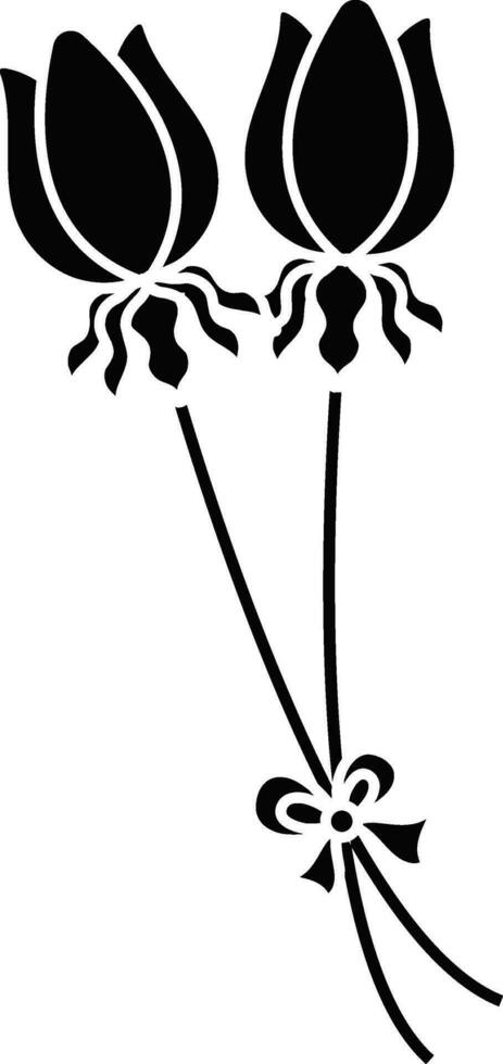 knop bloemen versierd boog lintje. vector