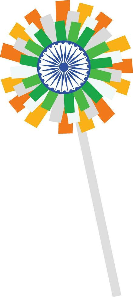 bloem ontwerp in Indisch vlag kleuren met Ashoka wiel. vector